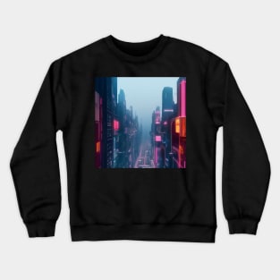 Vintage Cyberpunk City Sky View Crewneck Sweatshirt